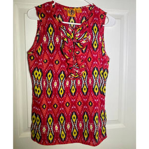 Tory Burch sleeveless top with ruffles size 2